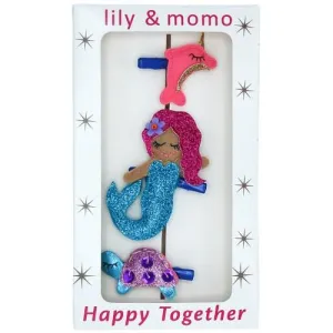 Lily and Momo Hair Clips - Tropical Mermaid Trio