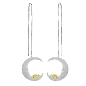 Little Puppy & Moon Dangle Earrings