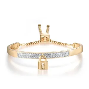 Lock & Diamond Adjustable Bolo Bracelet