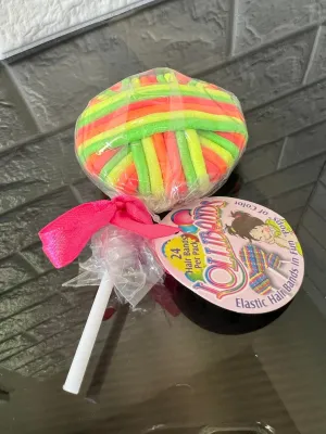 Lollibands - Elastic Hair Bands in Fun "Pops" of Colour - 24 Hair Bands Per Pack, Yellow, Green, Orange