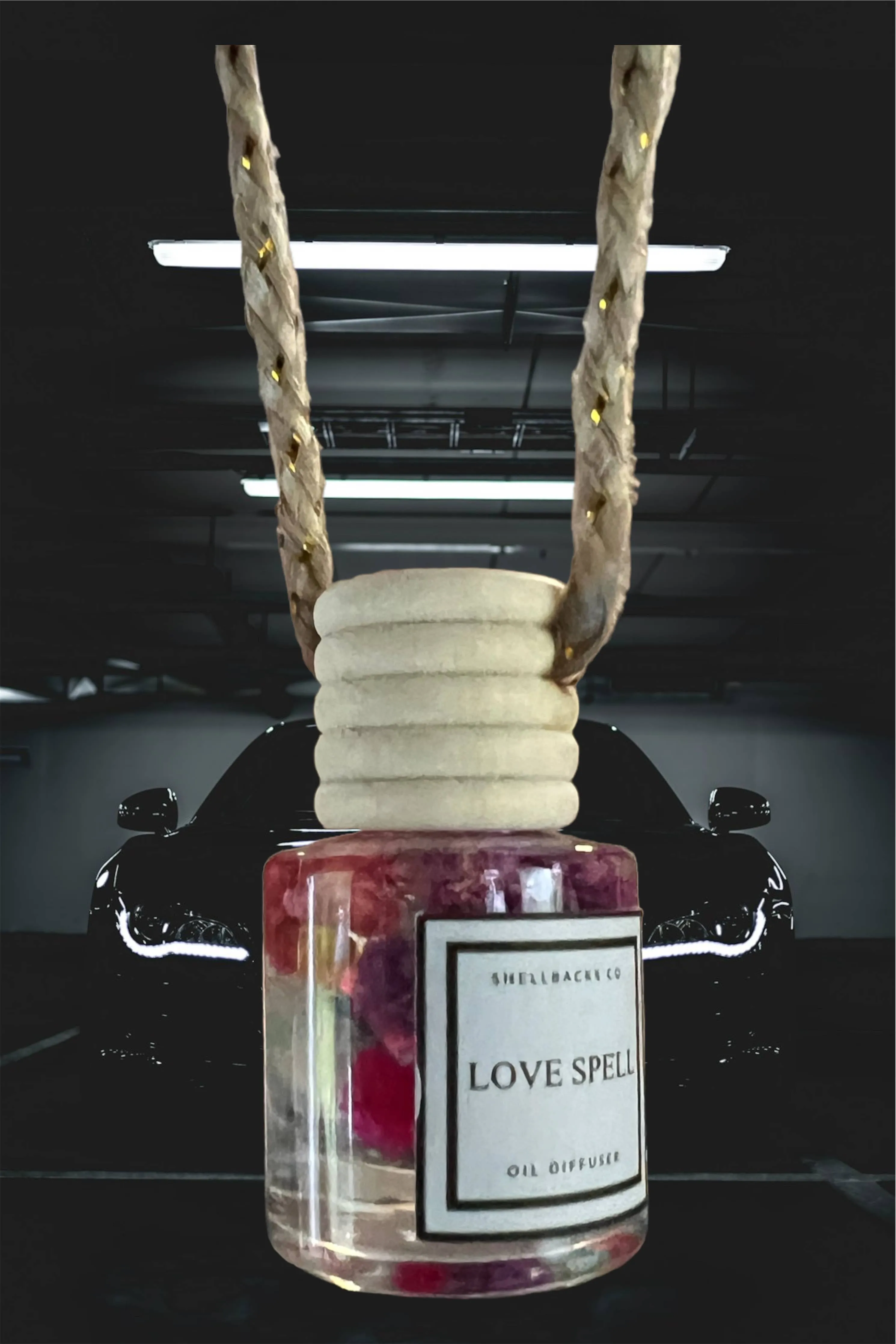 Love Spell Hanging Car Freshener Diffuser (w/flowers)