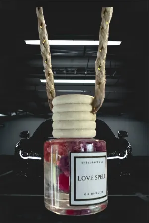 Love Spell Hanging Car Freshener Diffuser (w/flowers)