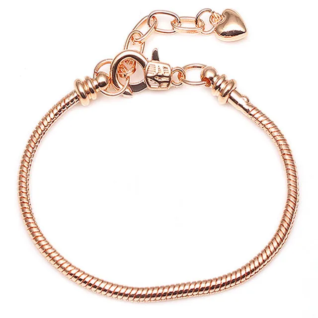 Luxury Bracelet Unique Rose Gold Crystal Charm