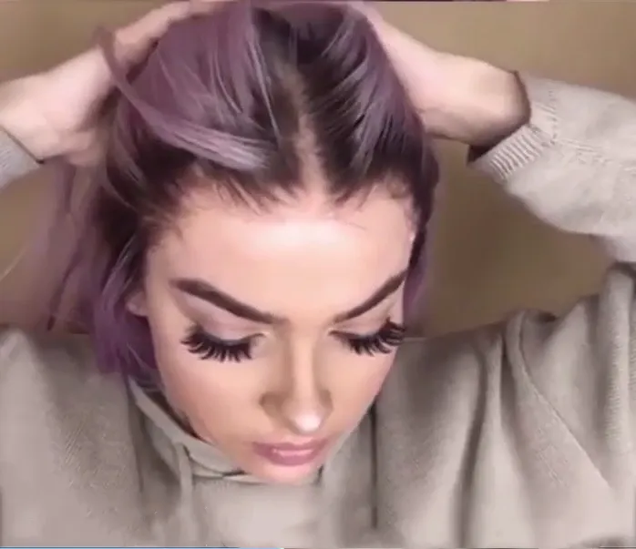 Luxury lavender purple wig