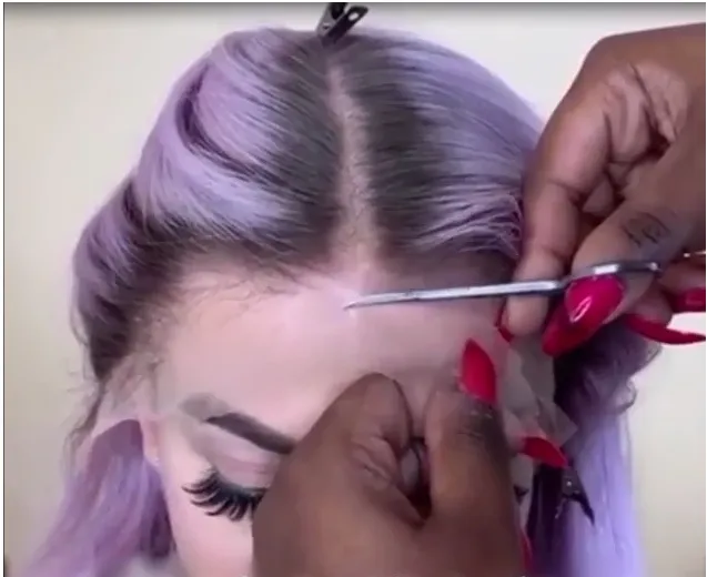 Luxury lavender purple wig
