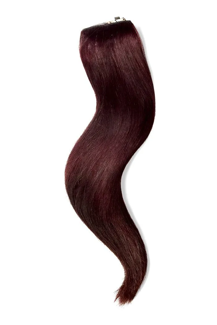 Mahogany Red (#99J) Quad Weft Clip In One Piece Hair Extensions