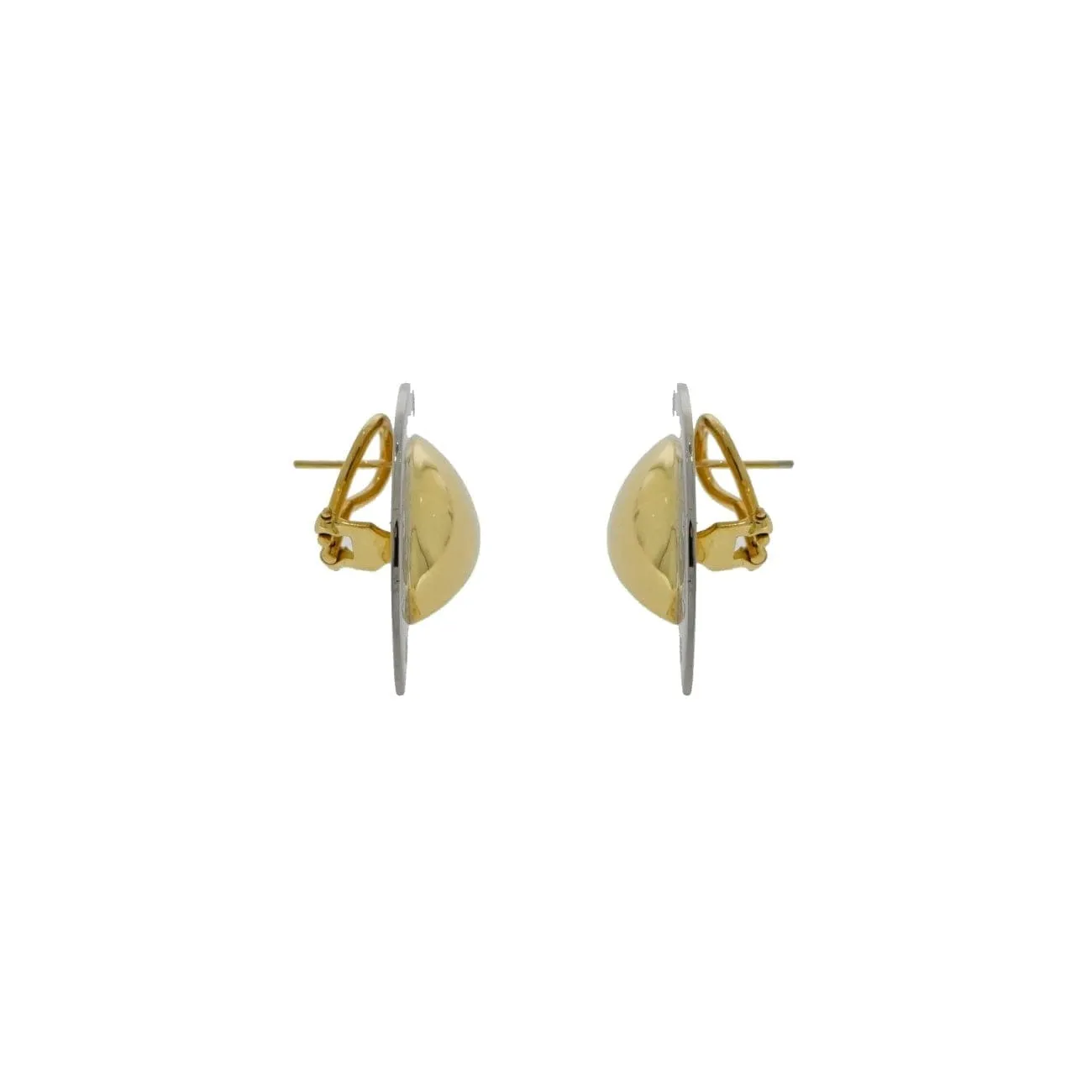 Manfredi 18K Yellow and White Gold Half Moon Diamond Earrings