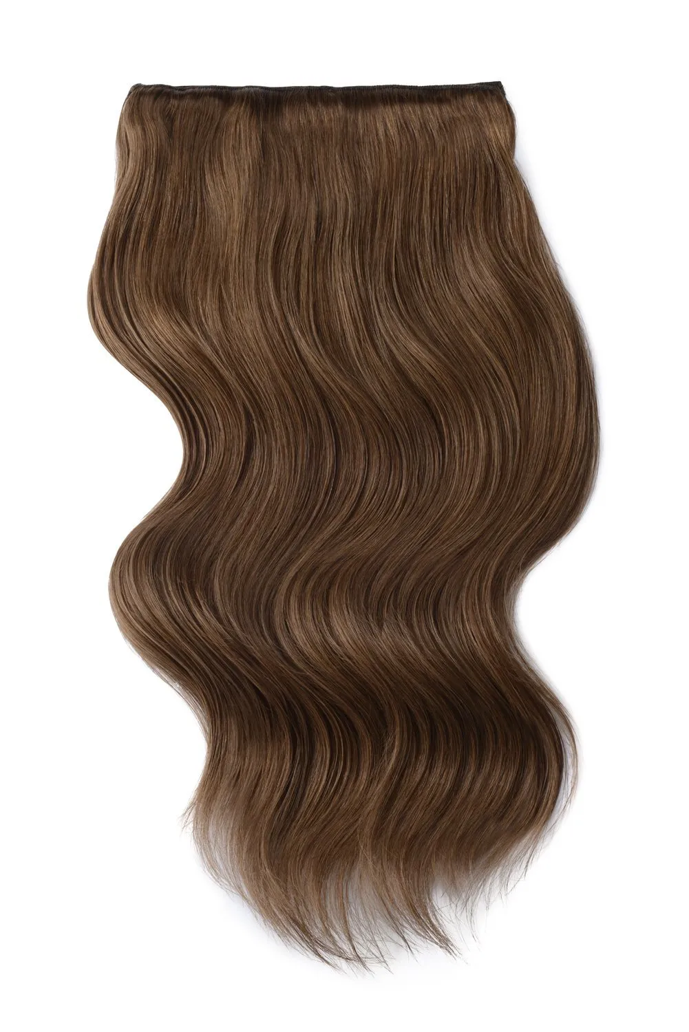 Medium Ash Brown (#8) Double Wefted Full Head Clip In Hair Extensions