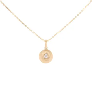 Medium 'Boulder' Pear Diamond Disc Necklace