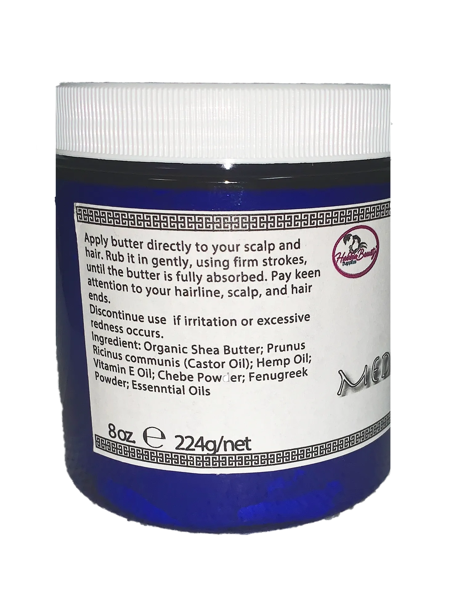 Medusa Hair Butter | Healthy Hair Butter | Protective Cream | Chebe & Fenugreek Hairdress | Curl Cream with Essential Oils Shea Butter and Castor Oil | Dry Hair and Scalp | Habbie Beauty