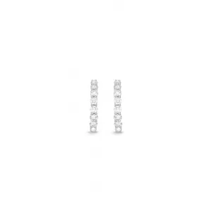 Memoire 18k White Gold Diamond Huggie Earrings