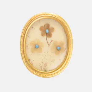 Mid-Victorian Turquoise Forget-Me-Not Memorial Ring