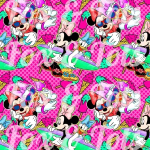 Minnie and Daisy Summer Fun Fabric