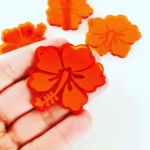 Mirror Hibiscus Flowers - 4 Pair Set