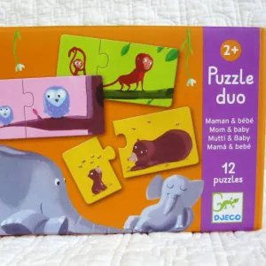 Mom and Baby First Puzzle by Djeco, Premium French Brand,  Ages 2 