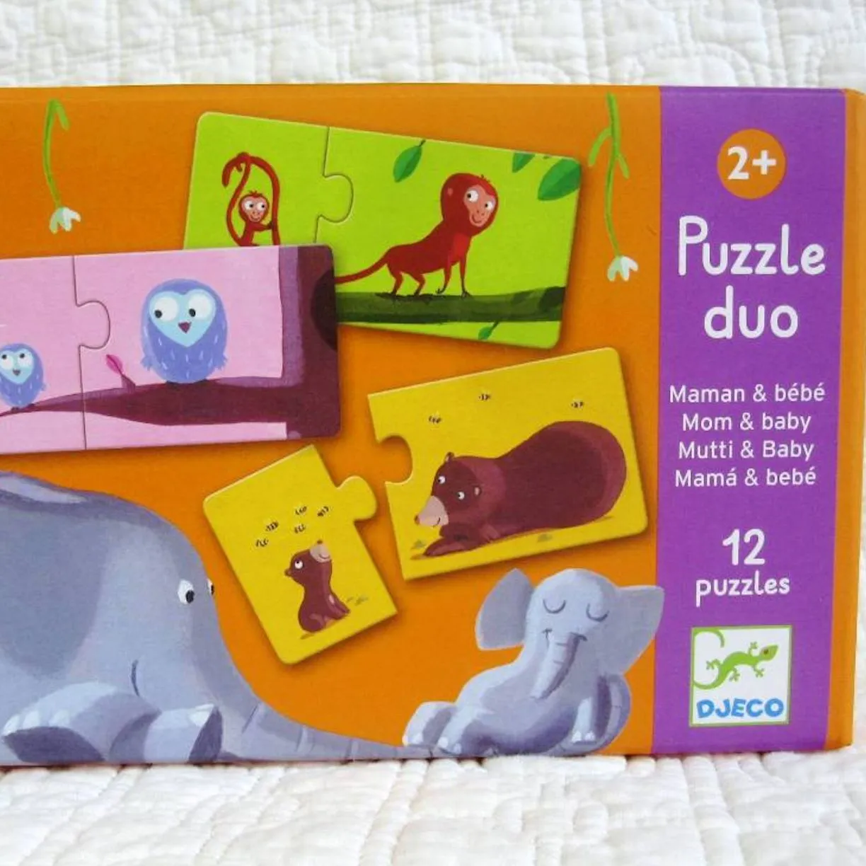 Mom and Baby First Puzzle by Djeco, Premium French Brand,  Ages 2 