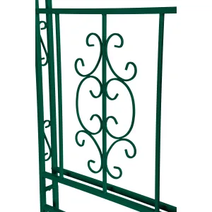 Montebello Iron Garden Arbor with Gate, Forest Green,47m2353gn