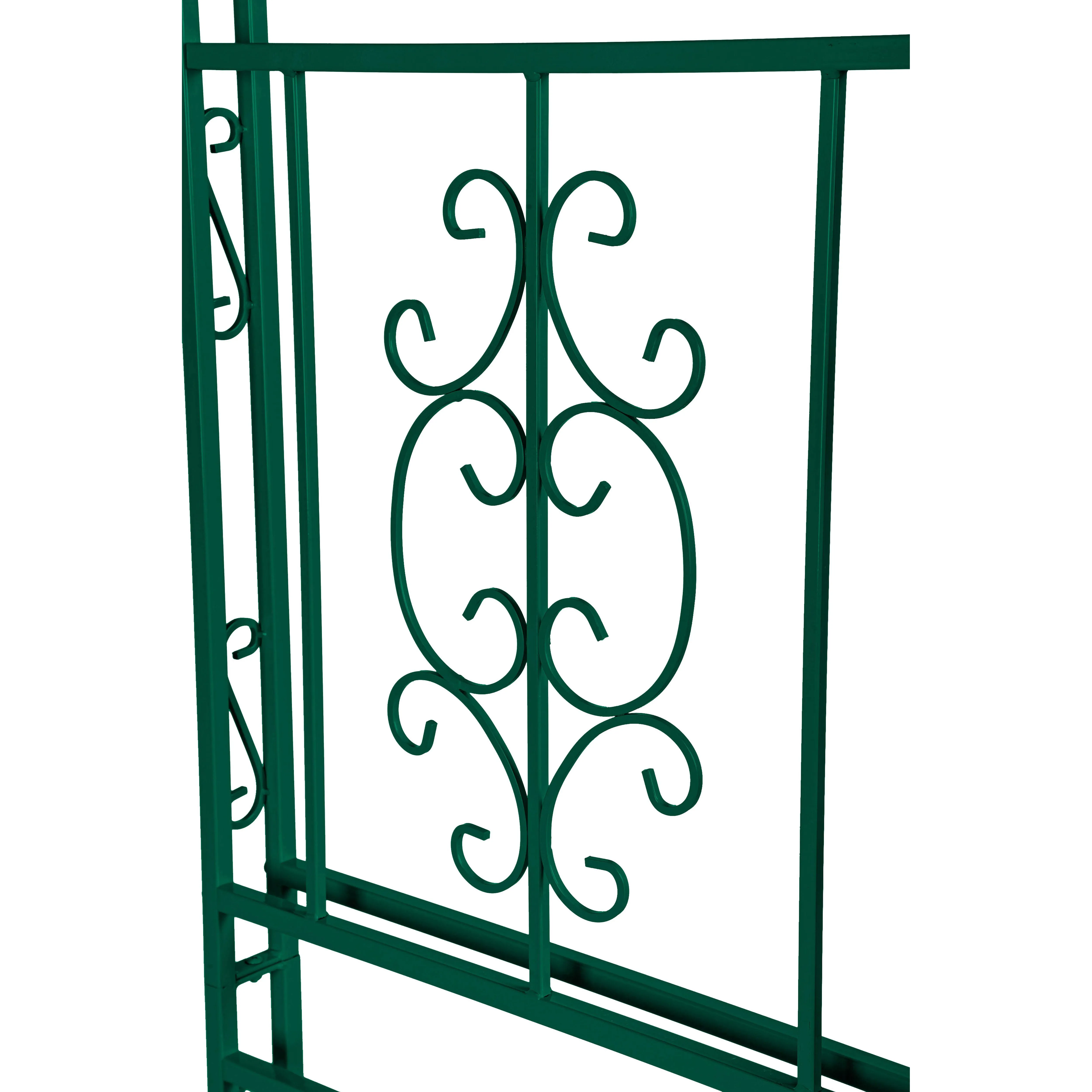 Montebello Iron Garden Arbor with Gate, Forest Green,47m2353gn