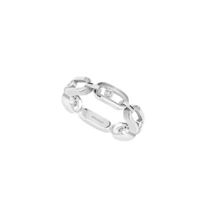Move Link 18K White Gold Multi Diamond Ring
