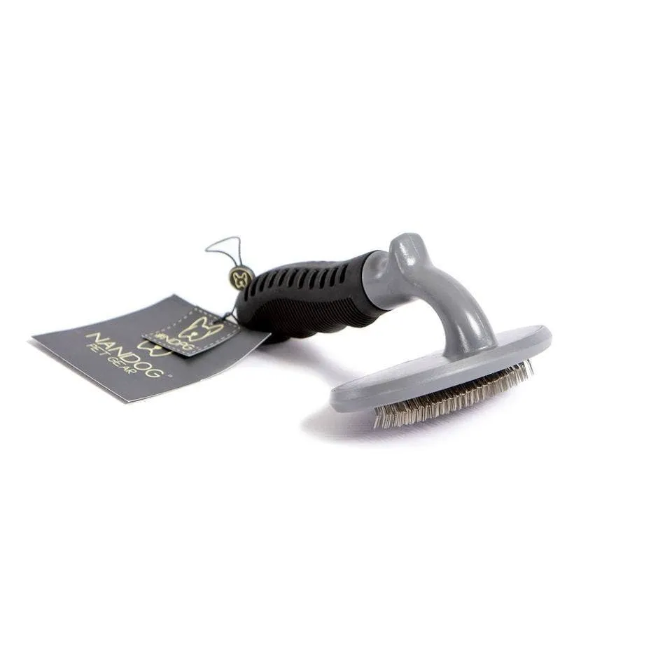 NANDOG FLORIDA - Black Round Handle Grooming Brush