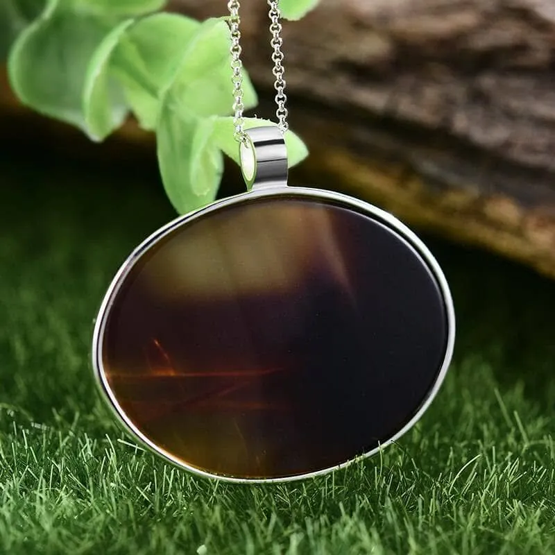 Natural Agate Lovely Birds Pendant