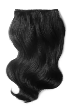 Natural Off/Black (#1B) Double Wefted Full Head Clip In Hair Extensions