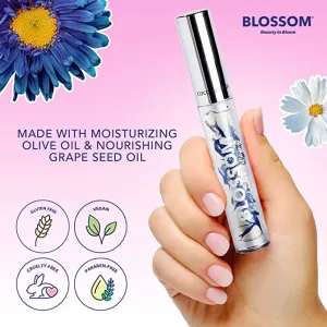 New Blossom Scented Moisturizing and Hydrating Shimmer Sparkle Lip Oil, Infused with Real Flowers, 3g, Coconut