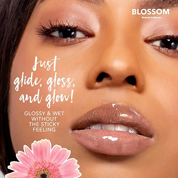 New Blossom Scented Moisturizing and Hydrating Shimmer Sparkle Lip Oil, Infused with Real Flowers, 3g, Coconut