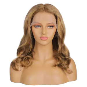 Nichole | 16'' Short Curly Natural Color Lovely Bob Human Hair WIth Fake Scalp Wig