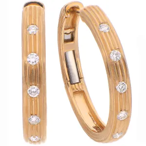 Noam Carver Fine Jewelry 14K Yellow Gold Diamond Hoop Earrings