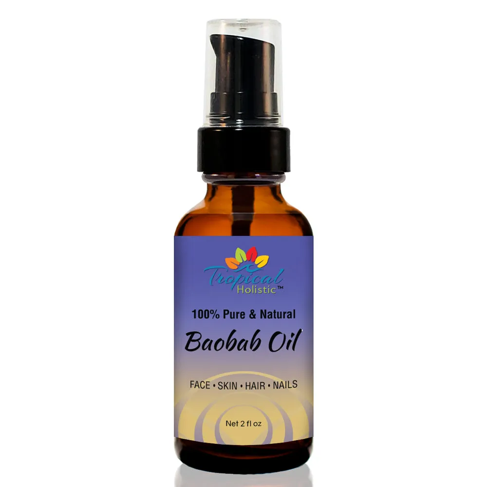 Organic Baobab Oil 2oz – Natural Non-GMO– For Skin, Nails, Hair, Face