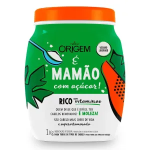 Origem Moisturizing Mamão Papaya Sugar Vitamins Hair Mask 1kg - Nazca