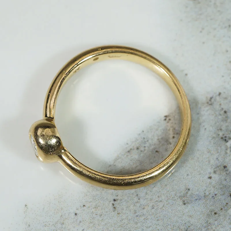 Oval Diamond Bezel Set in Buttery Gold Solitaire Ring