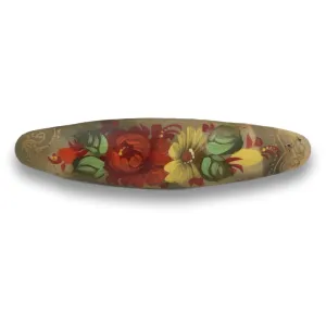 Oval Hair Clip Flower Design