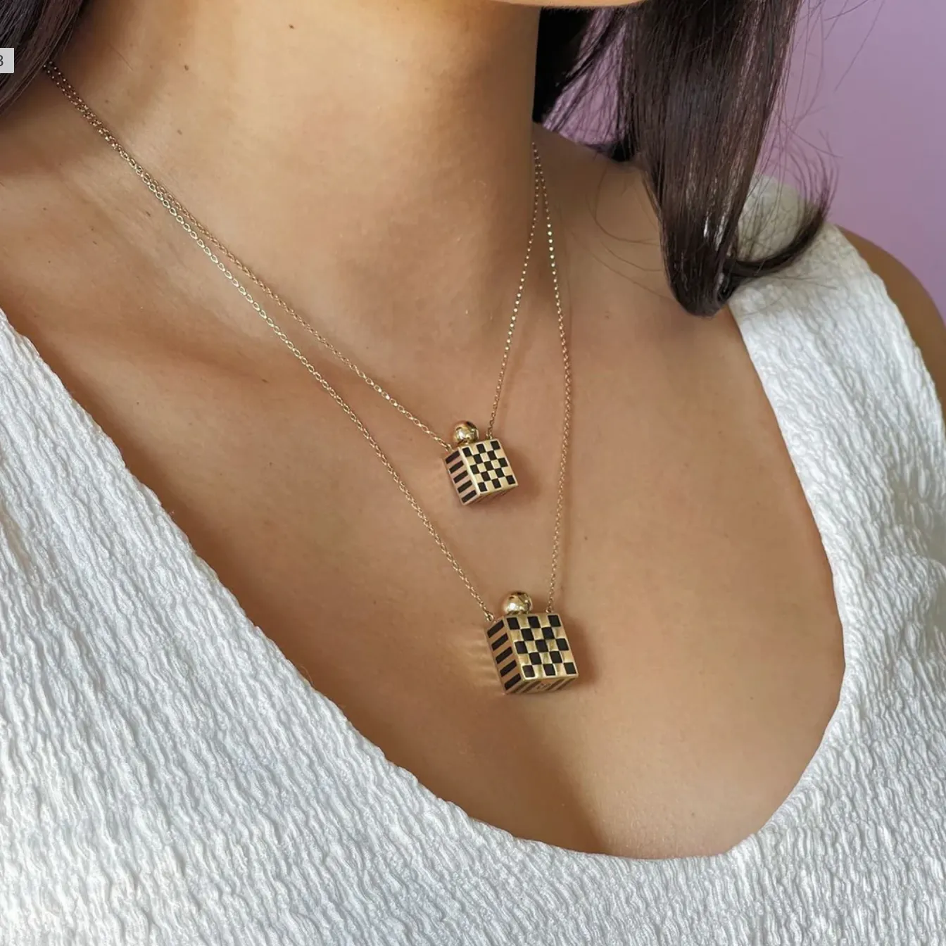 Pattern Vessel Box Necklace, Multiple Sizes