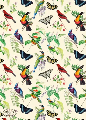 PDXC21033 Bird Pattern -- Tropical Birds Butterflies