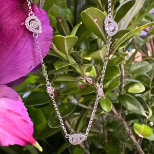 Pear Halo Diamond 14K White Gold Bracelet KAS B4491WG