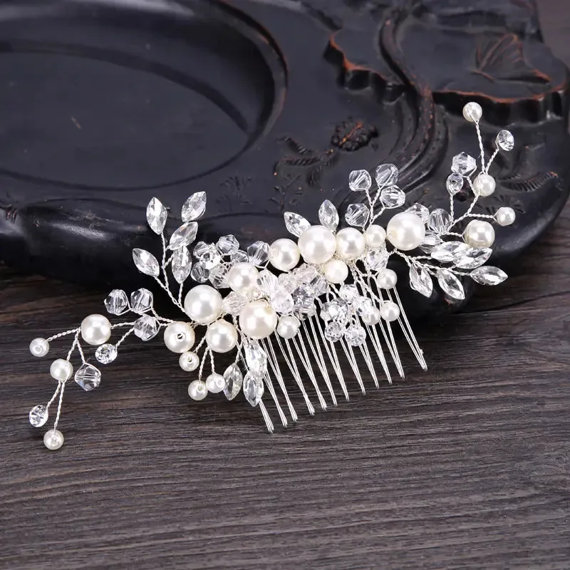 Pearl and Crystals Hair Comb