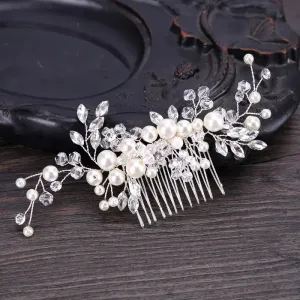 Pearl and Crystals Hair Comb