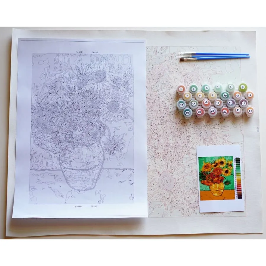 Pink Flowers - Canvastly DIY Paint By Numbers