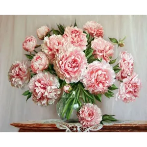 Pink Flowers - Canvastly DIY Paint By Numbers