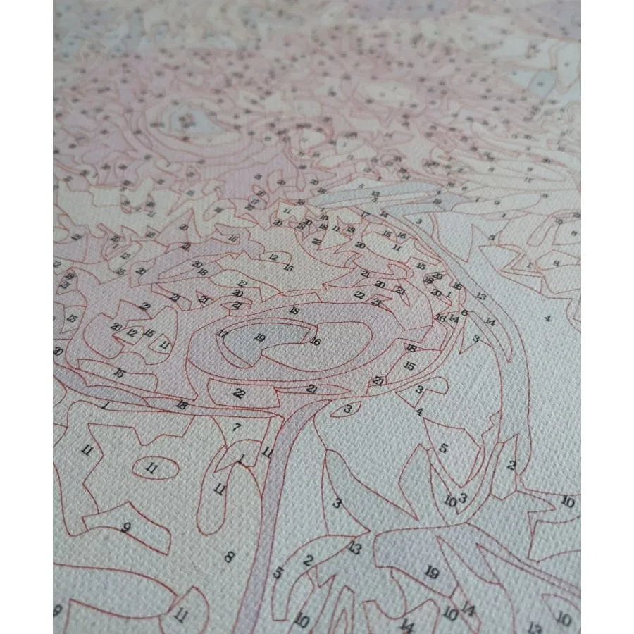 Pink Flowers - Canvastly DIY Paint By Numbers