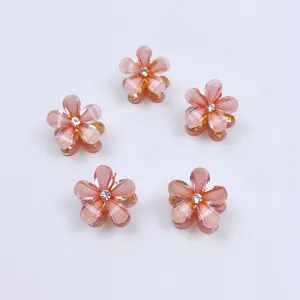Pink Flowers Mini Hair Claw Set(6Pcs)