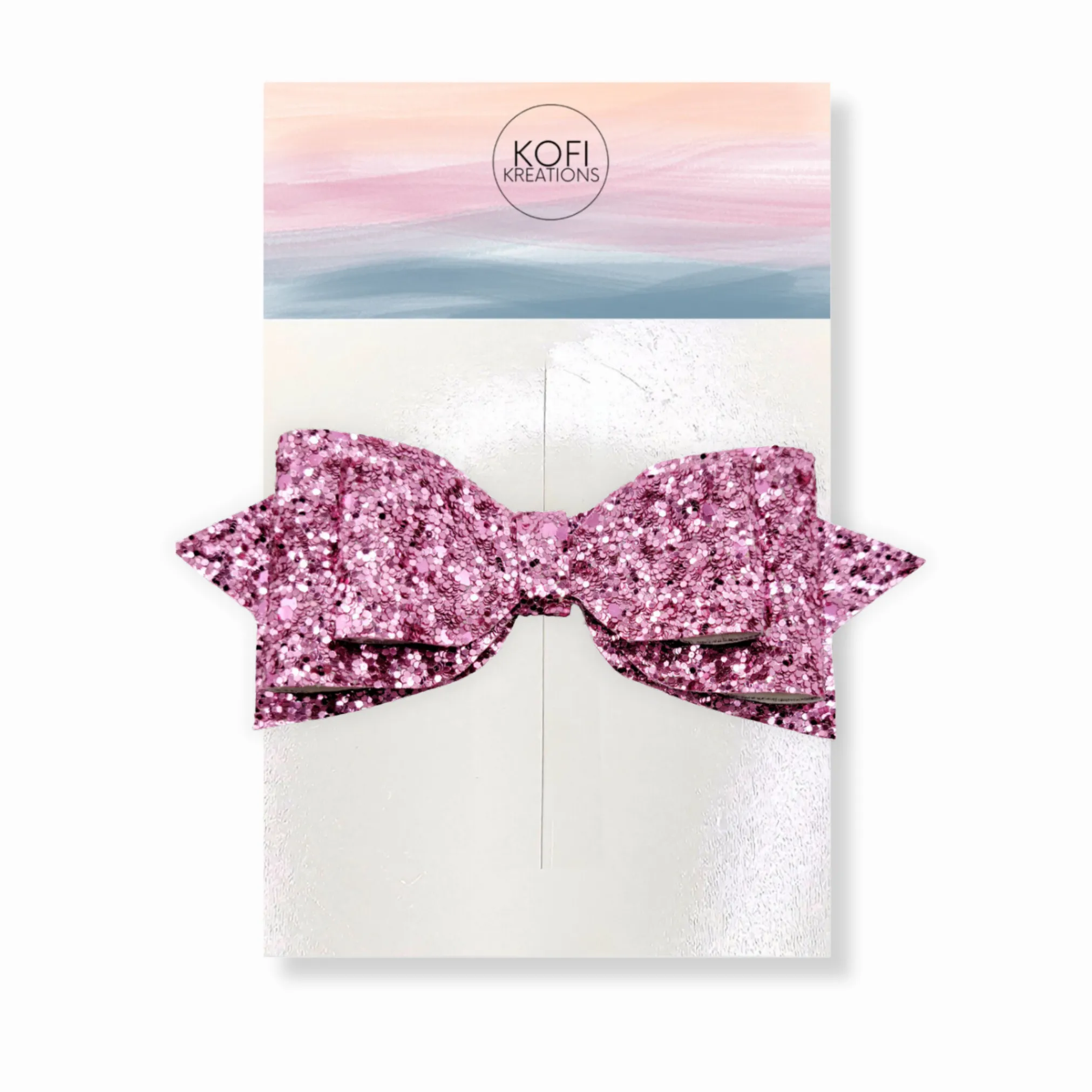 Pink Pepperdine Glitter Hair Bow