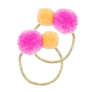 Pink Poppy Cutie Pom Pom Hair Elastics