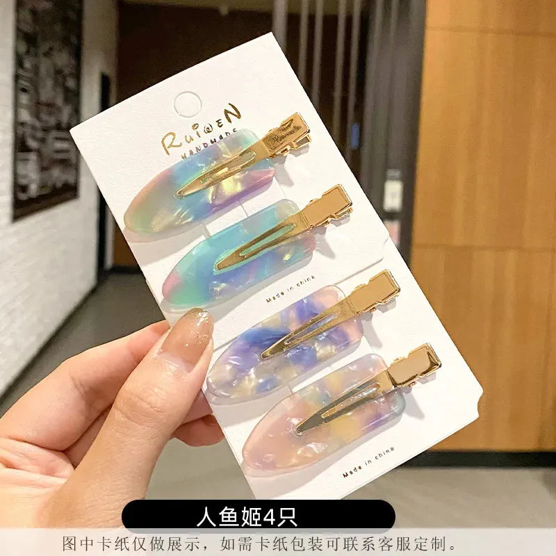 Pink Seamless Hair Clip for Women No Bend Clip for Bangs Duckbill Clip Hairpins Hair Styling Tool