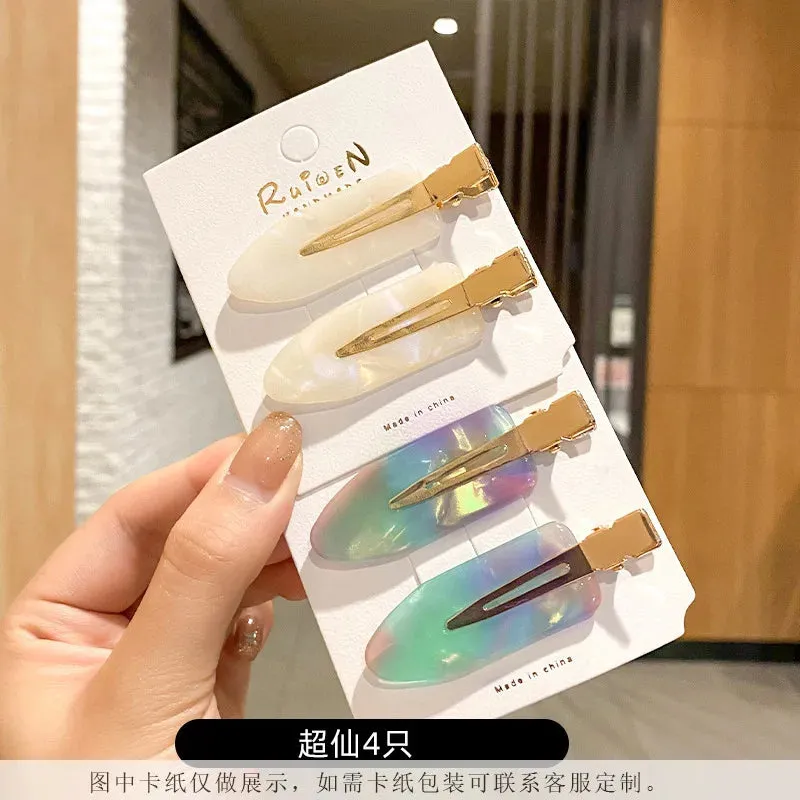 Pink Seamless Hair Clip for Women No Bend Clip for Bangs Duckbill Clip Hairpins Hair Styling Tool