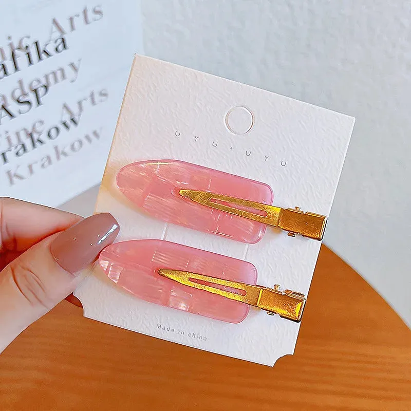 Pink Seamless Hair Clip for Women No Bend Clip for Bangs Duckbill Clip Hairpins Hair Styling Tool