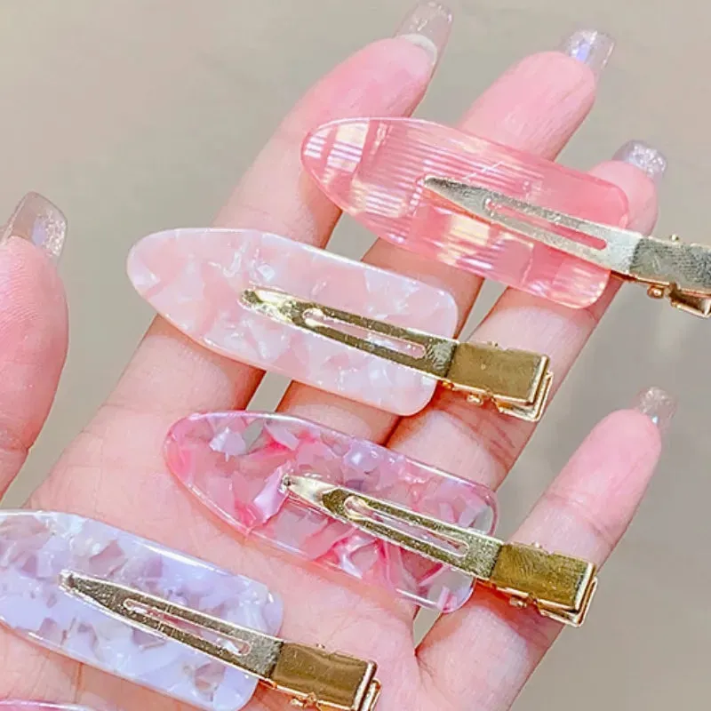 Pink Seamless Hair Clip for Women No Bend Clip for Bangs Duckbill Clip Hairpins Hair Styling Tool
