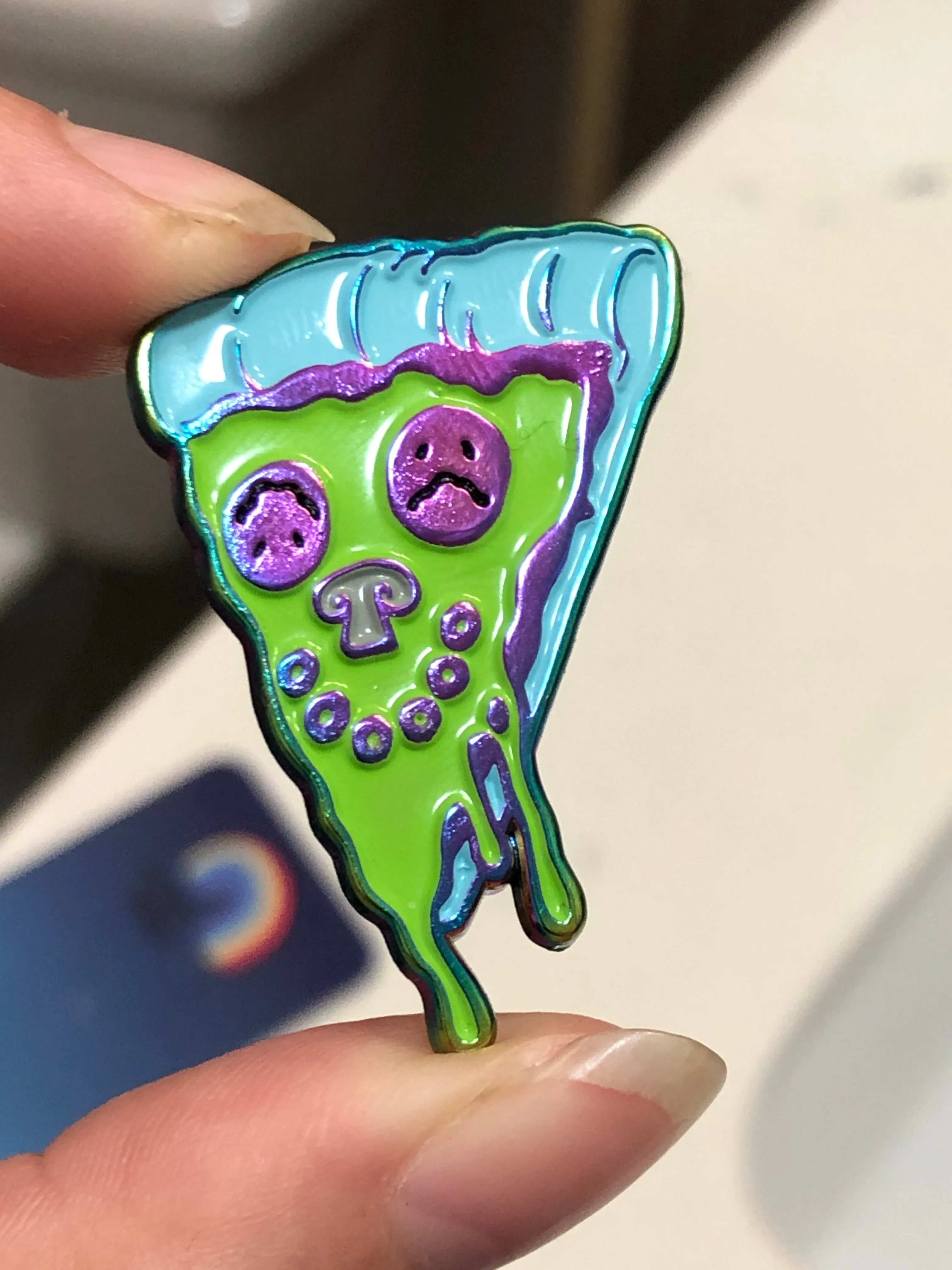 Pizza Face enamel pin
